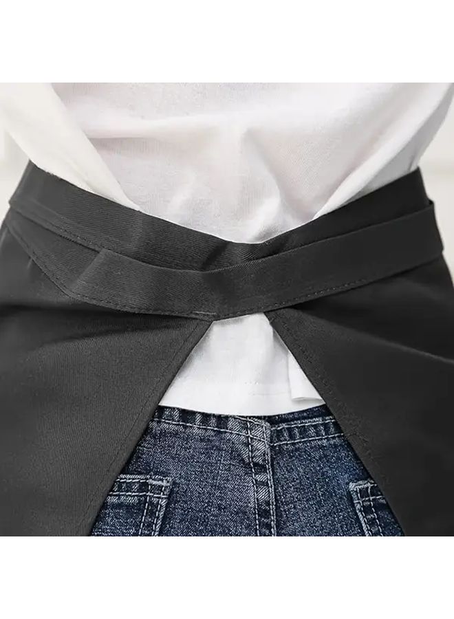 2pcs Red Waist Apron with 2 Pockets Unisex Half Short Apron for Waitress Server Waiter - Image 5